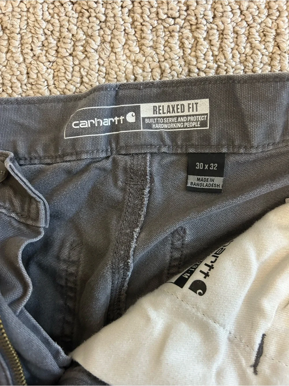 Carhartt Relaxed Fit Work Pants – Gray 30x32 - Picture 2 of 5